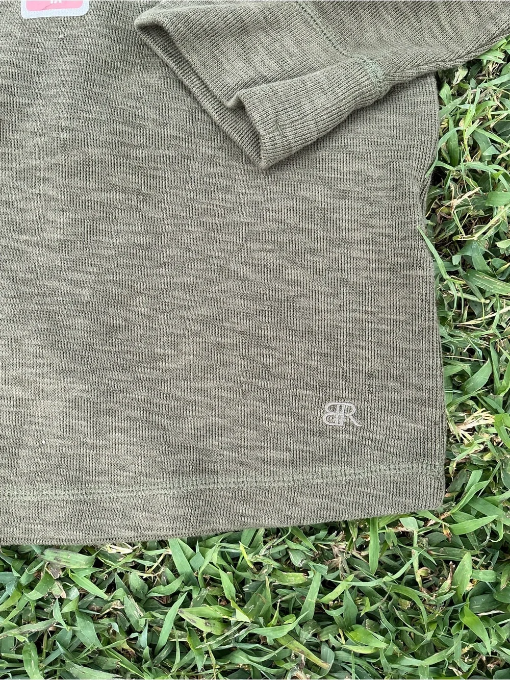 Banana Republic Olive Green Crewneck Sweatshirt with Vertical Patch